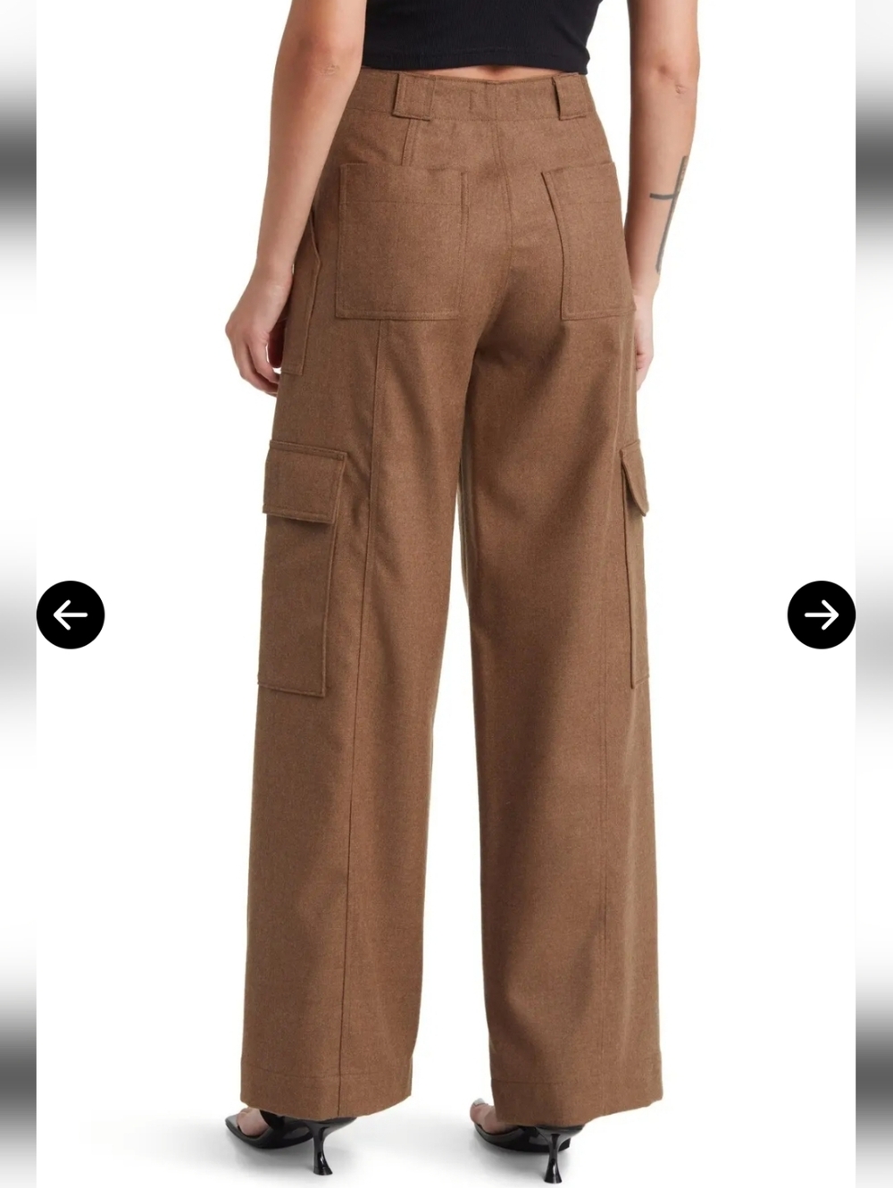 Adriano Goldschmied EmRata Amia Wool Wide Leg Cargo Pants - Picture 3 of 15